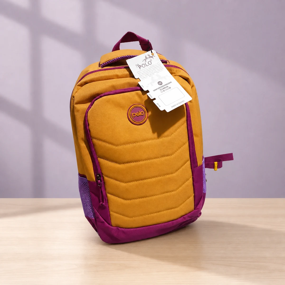 Polo Sarı Mor Kız Çocuk Okul Çantası 32 x 17 x 46 cm